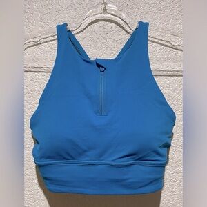 Lululemon NWT Energy High Neck LL sports Bra Zipper Blue Size 6